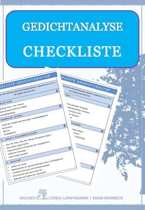 Checkliste Gedichtanalyse von Wachsenlernen LRS-Training Online