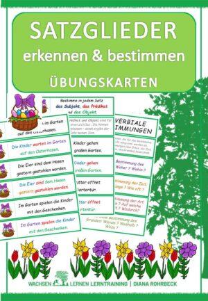 Ostern Übungskarten Satzglieder. Erstellt von Wachsenlernen LRS Förderung online.